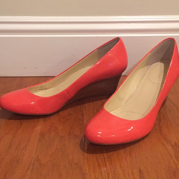 Coral Calvin Klein Wedge Pumps Size 9 